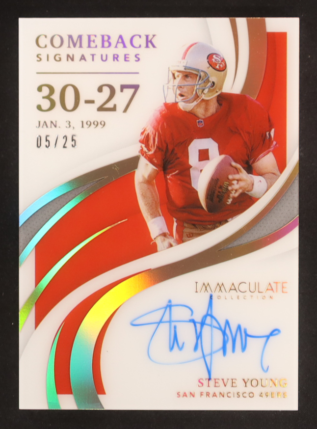 Steve Young 2021 Immaculate Collection Immaculate Comeback Signatures #7 #05/25 at PristineAuction.com Steve Young 2021 Immaculate Collection Immaculate Comeback Signatures #7 #05/25 at PristineAuction.com