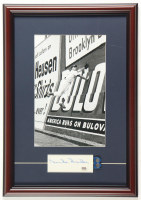 Duke Snider Signed Custom Framed Cut Display with Brooklyn Dodgers Pin (PSA) at PristineAuction.com