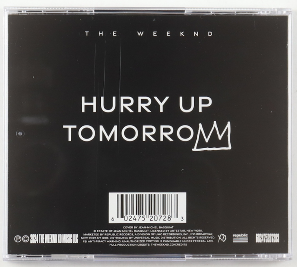 The Weeknd Signed "Hurry Up Tomorrow" CD Album Insert With Disc (AutographCOA) at PristineAuction.com The Weeknd Signed "Hurry Up Tomorrow" CD Album Insert With Disc (AutographCOA) at PristineAuction.com