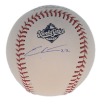 Ernie Clement Signed 2025 World Series Logo Baseball (PSA) at PristineAuction.com