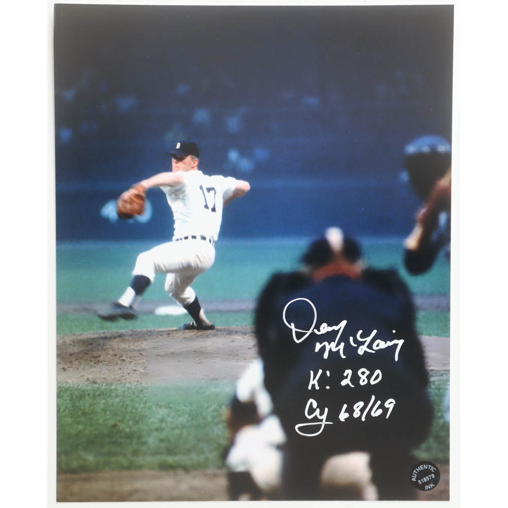 Denny McLain Signed Tigers 8x10 Photo Inscribed "K: 280" & "Cy 68/69" (Authentic Ink) at PristineAuction.com