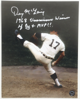 Denny McLain Signed Tigers 8x10 Photo Inscribed "1968 Unanimous Winner AL Cy + MVP!" (Authentic Ink) at PristineAuction.com