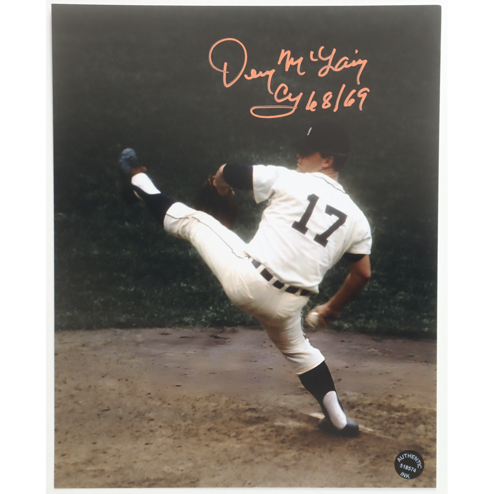 Denny McLain Signed Tigers 8x10 Photo Inscribed "Cy 68/69" (Authentic Ink) at PristineAuction.com