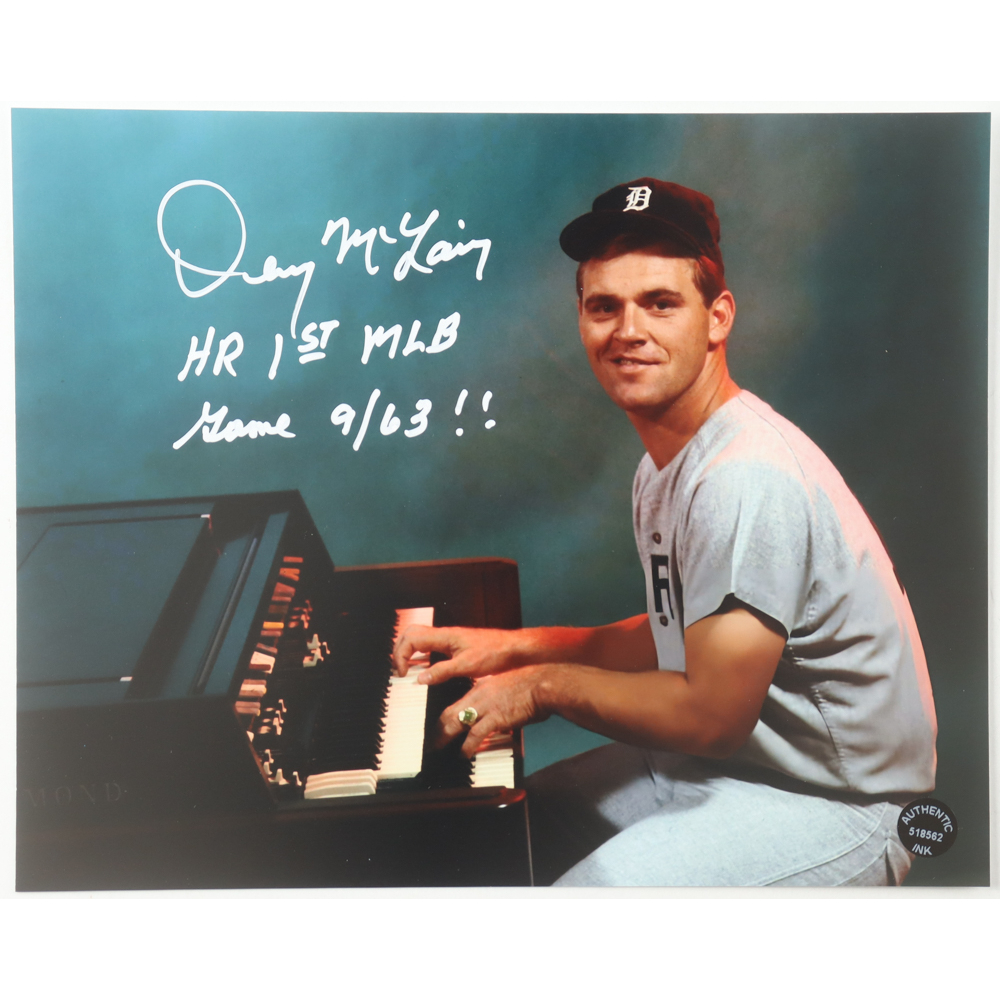 Denny McLain Signed Tigers 8x10 Photo Inscribed "HR 1st MLB Game 9/63!!" (Authentic Ink) at PristineAuction.com