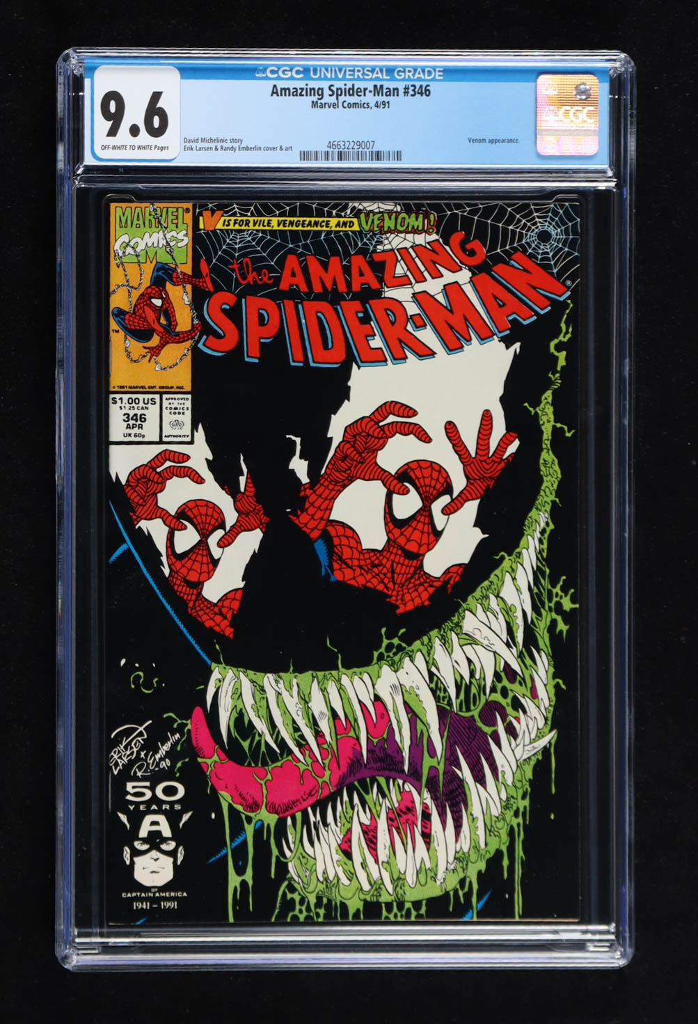 1991 "The Amazing Spider-Man" #346 Marvel Comic Book (CGC 9.6) at PristineAuction.com 1991 "The Amazing Spider-Man" #346 Marvel Comic Book (CGC 9.6) at PristineAuction.com