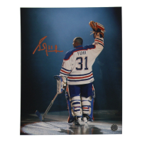 Grant Fuhr Signed Oilers 8x10 Photo (AWM) at PristineAuction.com