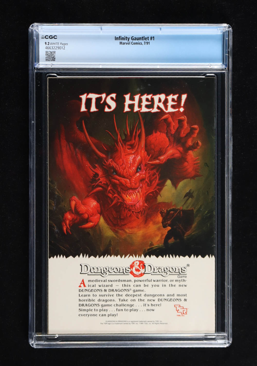 1991 "Infinity Gauntlet" Issue #1 Marvel Comic Book (CGC 9.2) at PristineAuction.com 1991 "Infinity Gauntlet" Issue #1 Marvel Comic Book (CGC 9.2) at PristineAuction.com