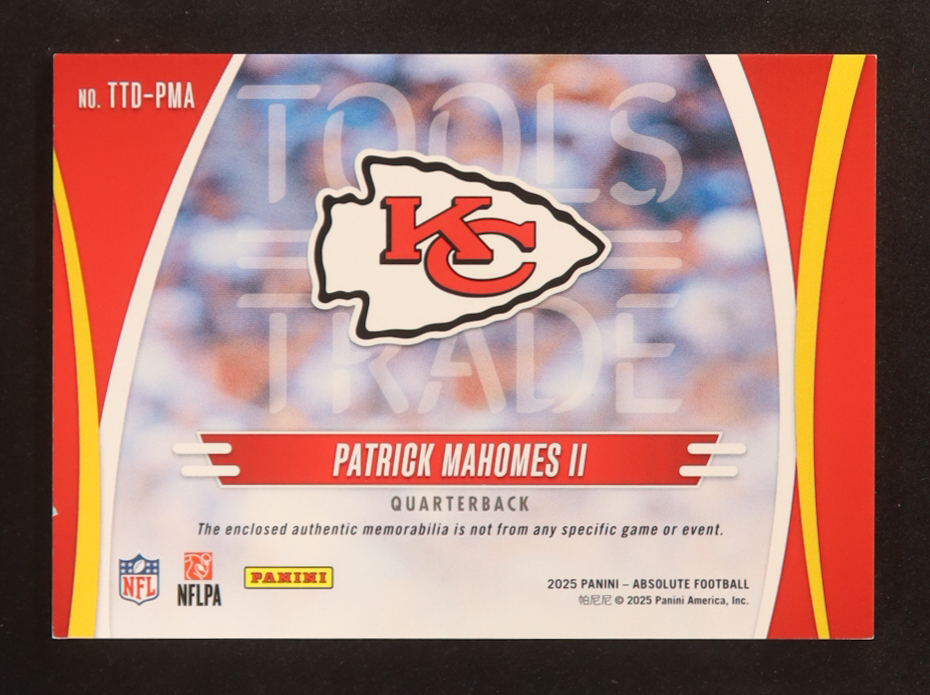 Patrick Mahomes II 2025 Absolute Tools of the Trade Double #8 #248/249 at PristineAuction.com Patrick Mahomes II 2025 Absolute Tools of the Trade Double #8 #248/249 at PristineAuction.com