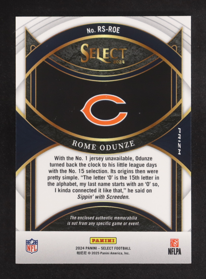 Rome Odunze 2024 Select Rookie Swatches Prizm Red #17 RC at PristineAuction.com Rome Odunze 2024 Select Rookie Swatches Prizm Red #17 RC at PristineAuction.com