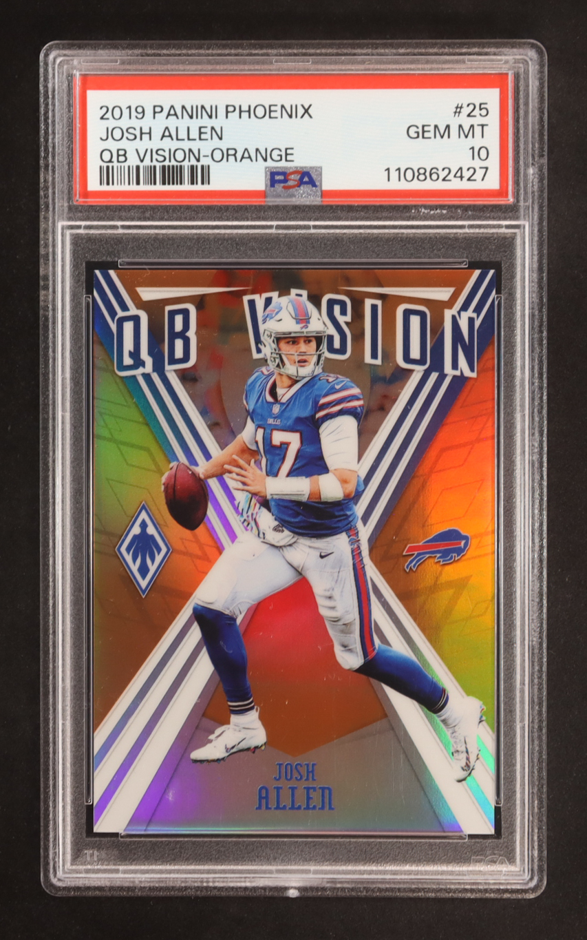 Josh Allen 2019 Panini Phoenix QB Vision Orange #25 #27/99 (PSA 10) at PristineAuction.com Josh Allen 2019 Panini Phoenix QB Vision Orange #25 #27/99 (PSA 10) at PristineAuction.com
