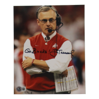 Jim Tressel Signed Ohio State Buckeyes 8x10 Photo Inscribed "Go Bucks!" (Beckett) at PristineAuction.com