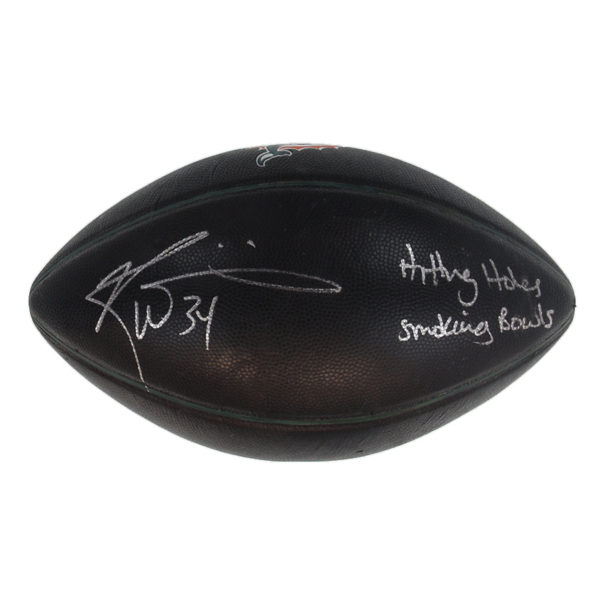 Ricky Williams Signed Dolphins Logo Football Inscribed "Hitting Holes" & "Smoking Bowls" (Beckett) at PristineAuction.com Ricky Williams Signed Dolphins Logo Football Inscribed "Hitting Holes" & "Smoking Bowls" (Beckett) at PristineAuction.com