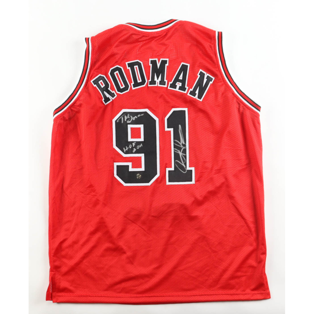 Dennis Rodman Signed Jersey Inscribed "The Worm" & "HOF 2011" (AWM) at PristineAuction.com