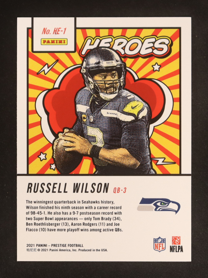 Russell Wilson 2021 Prestige Heroes #1 at PristineAuction.com Russell Wilson 2021 Prestige Heroes #1 at PristineAuction.com