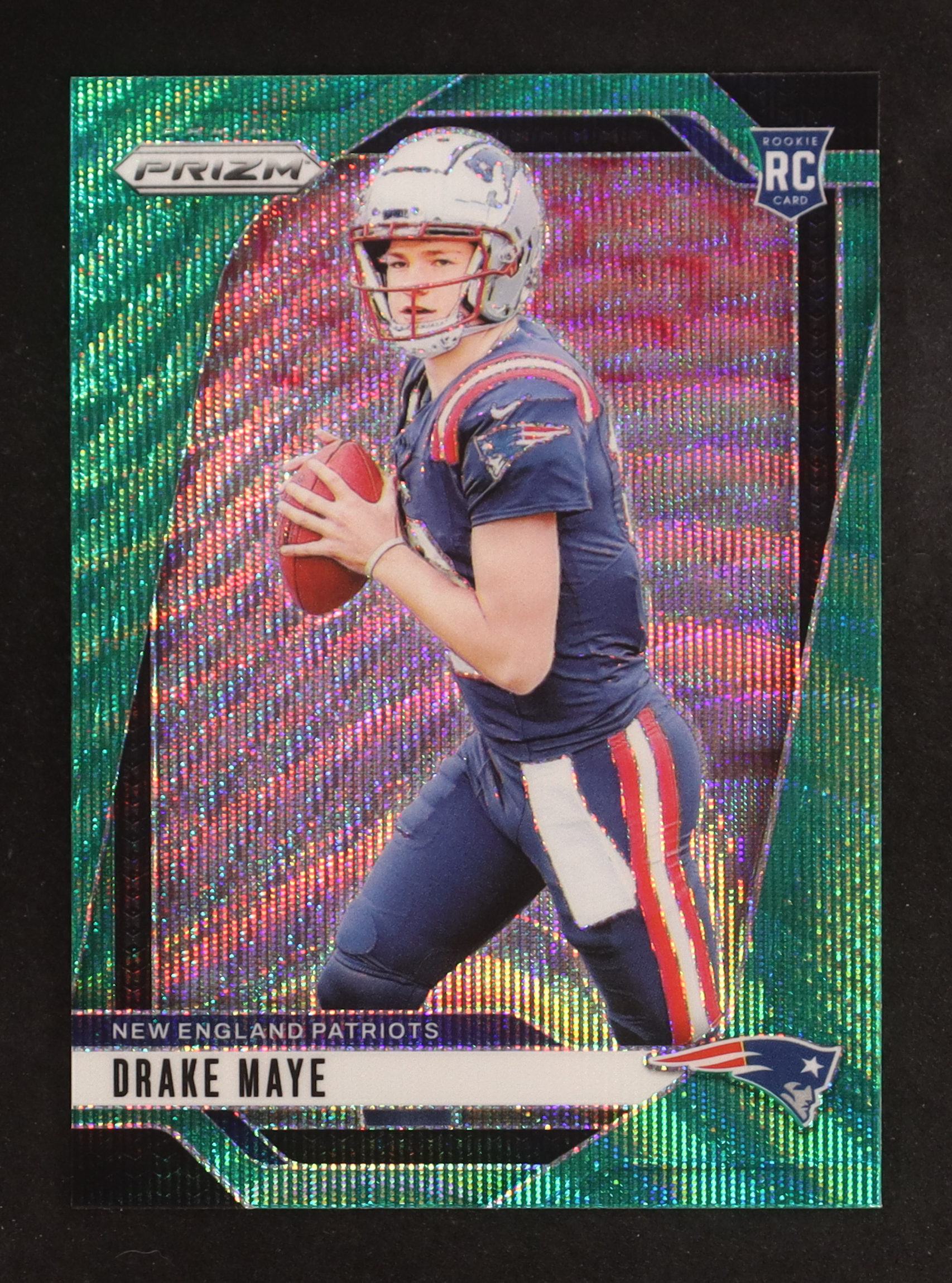 Drake Maye 2024 Panini Prizm Prizms Green Wave #329 RC at PristineAuction.com Drake Maye 2024 Panini Prizm Prizms Green Wave #329 RC at PristineAuction.com
