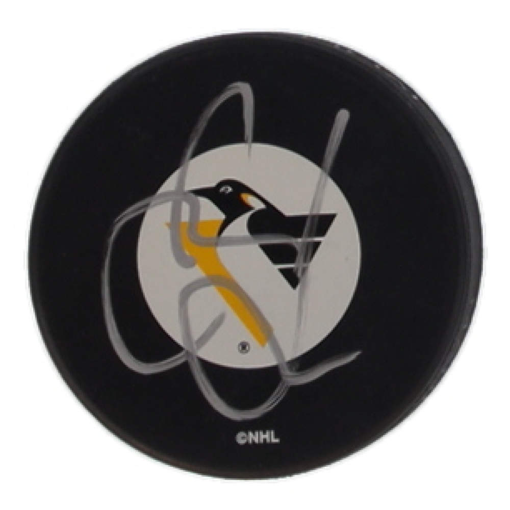 Jaromir Jagr Signed Penguins Logo Hockey Puck (JSA) at PristineAuction.com