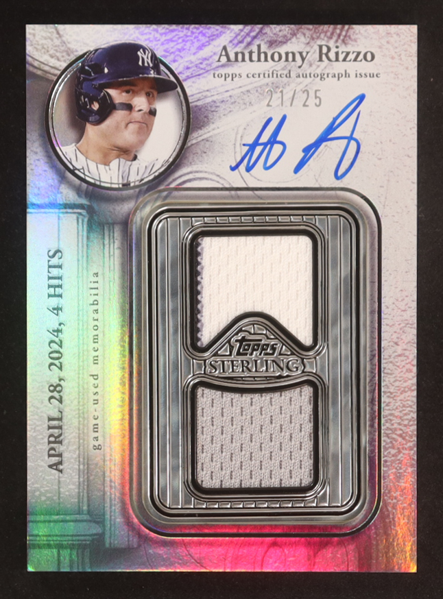Anthony Rizzo 2025 Topps Sterling Sterling Swings Autograph Relics #SWAARI #21/25 at PristineAuction.com Anthony Rizzo 2025 Topps Sterling Sterling Swings Autograph Relics #SWAARI #21/25 at PristineAuction.com
