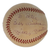 Mickey Mantle Signed OAL Baseball Inscribed "To Peter Best Wishes" (JSA) at PristineAuction.com