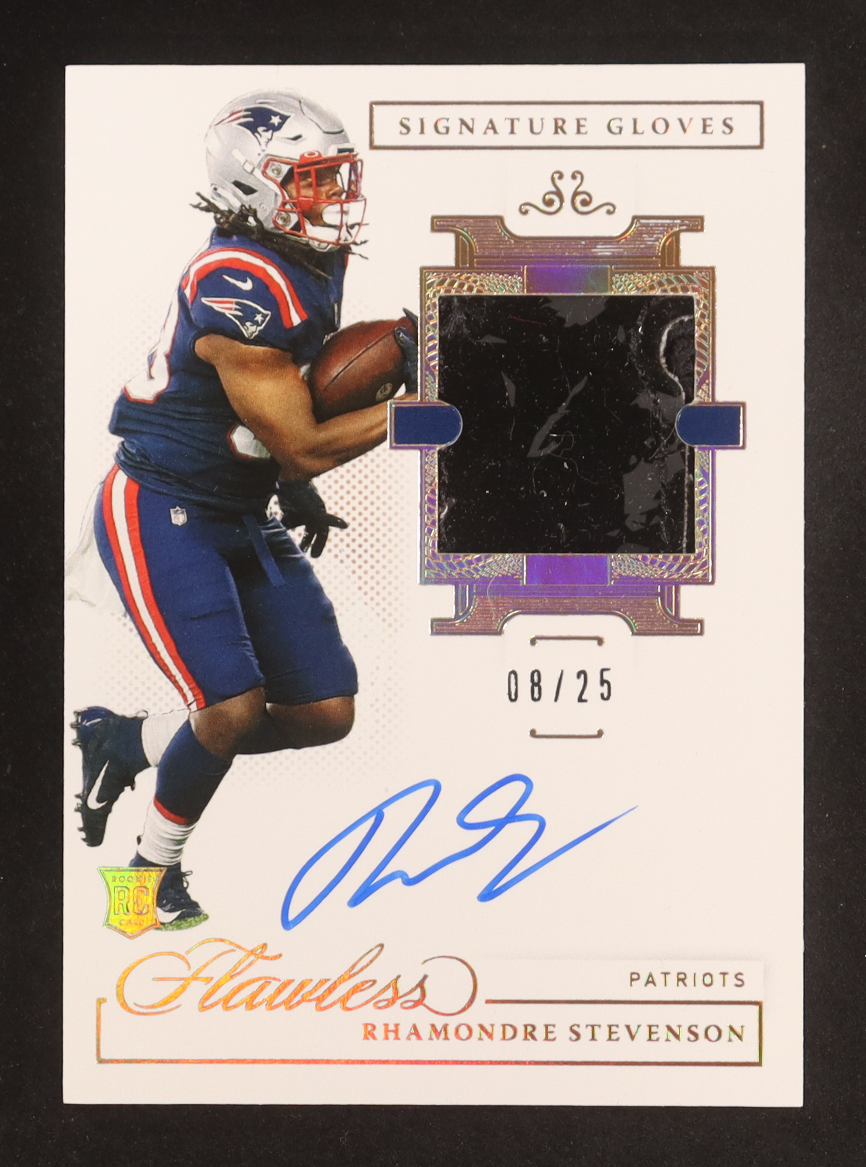 Rhamondre Stevenson 2021 Panini Flawless Signature Gloves #20 RC #8/25 at PristineAuction.com Rhamondre Stevenson 2021 Panini Flawless Signature Gloves #20 RC #8/25 at PristineAuction.com