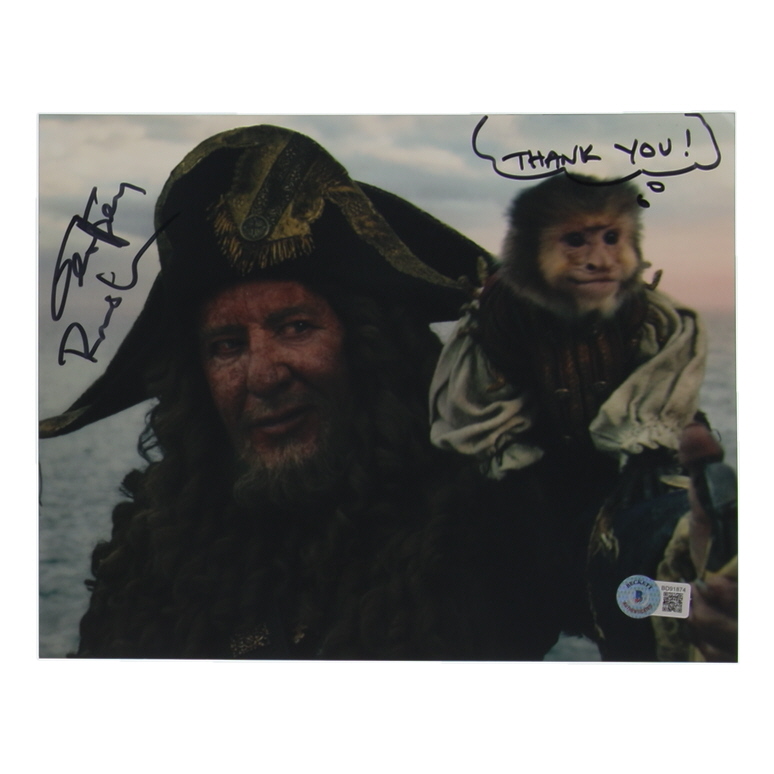 Geoffrey Rush Signed "Pirates of the Caribbean: Dead Man's Chest" 8x10 Photo Inscribed "Thank you!" (Beckett) at PristineAuction.com Geoffrey Rush Signed "Pirates of the Caribbean: Dead Man's Chest" 8x10 Photo Inscribed "Thank you!" (Beckett) at PristineAuction.com