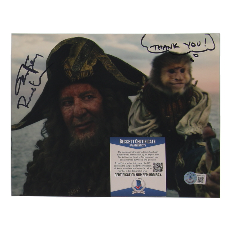 Geoffrey Rush Signed "Pirates of the Caribbean: Dead Man's Chest" 8x10 Photo Inscribed "Thank you!" (Beckett) at PristineAuction.com Geoffrey Rush Signed "Pirates of the Caribbean: Dead Man's Chest" 8x10 Photo Inscribed "Thank you!" (Beckett) at PristineAuction.com