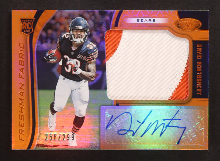 David Montgomery 2019 Certified Mirror Orange Jersey Autograph #217 RC #256/299 at PristineAuction.com David Montgomery 2019 Certified Mirror Orange Jersey Autograph #217 RC #256/299 at PristineAuction.com