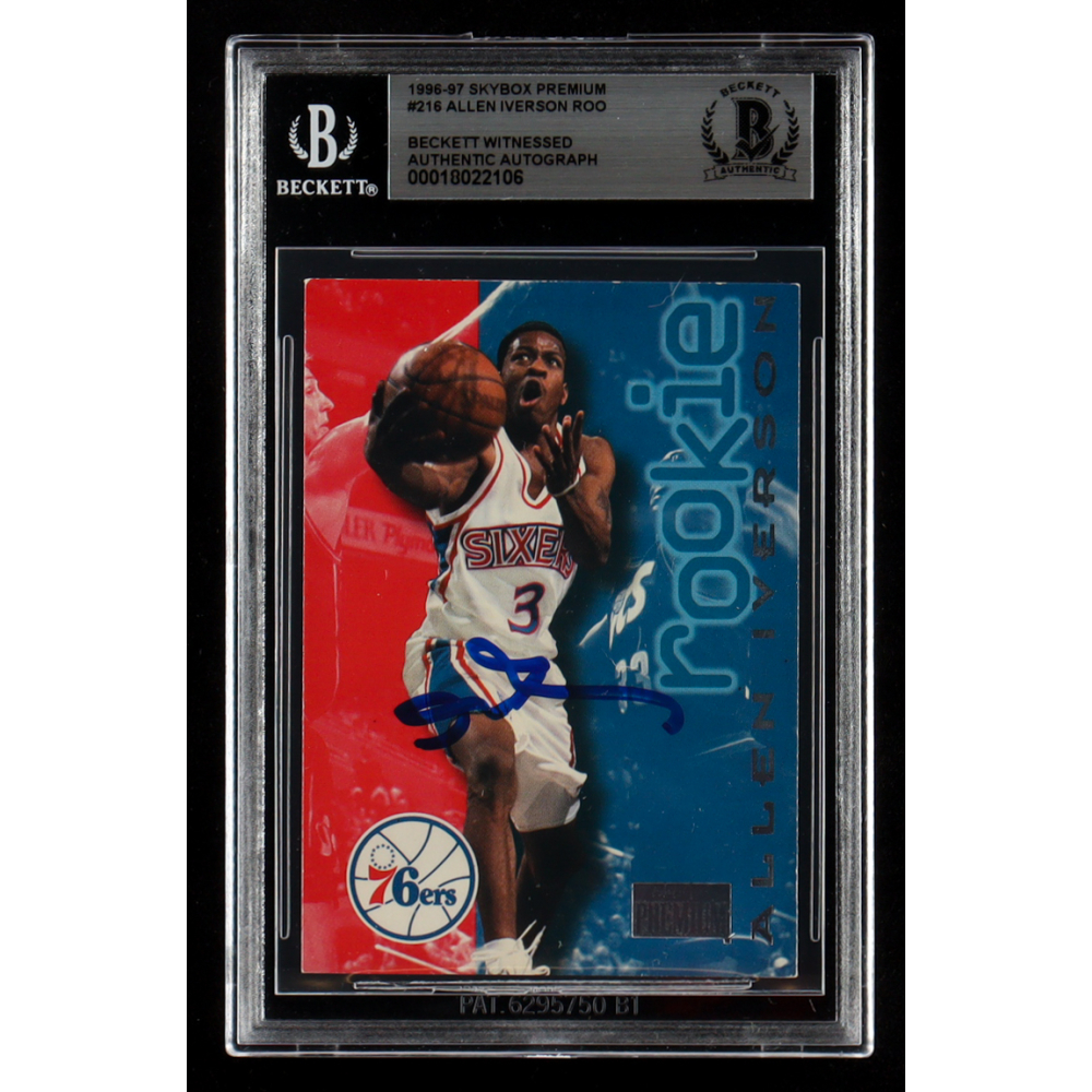 Allen Iverson Signed 1996-97 SkyBox Premium #216 ROO RC (BGS) at PristineAuction.com