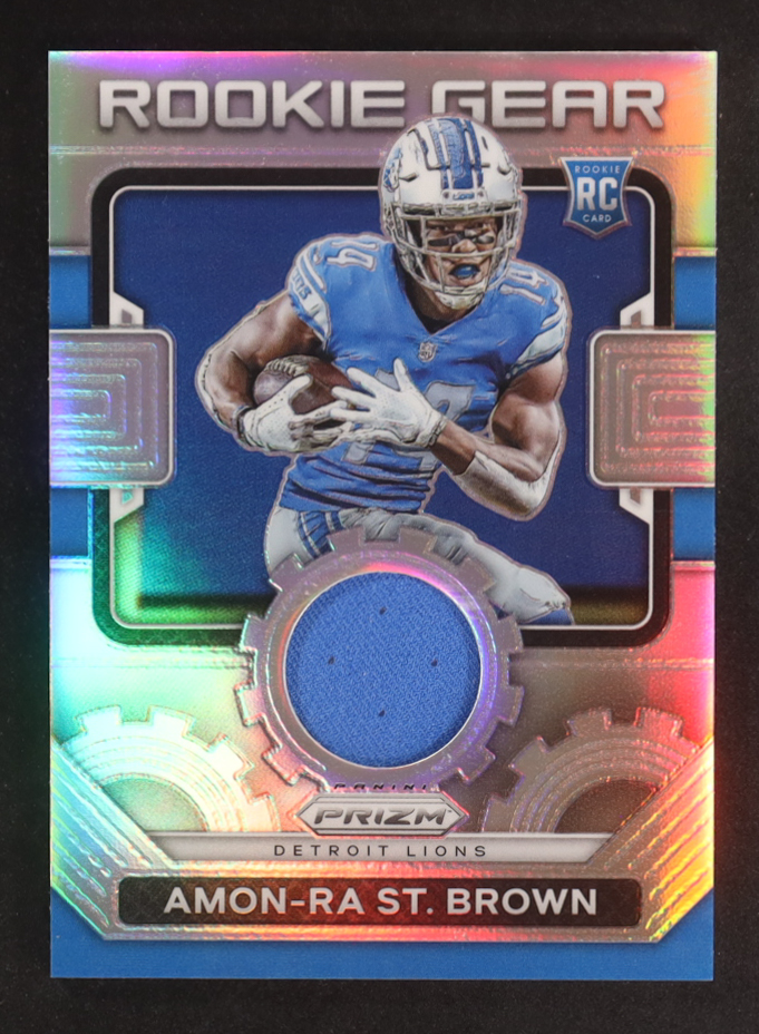 Amon-Ra St. Brown 2021 Panini Prizm Rookie Gear #28 RC at PristineAuction.com Amon-Ra St. Brown 2021 Panini Prizm Rookie Gear #28 RC at PristineAuction.com