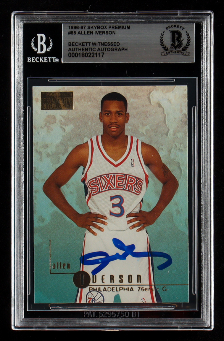 Allen Iverson Signed 1996-97 Skybox Premium #85 RC (BGS) at PristineAuction.com Allen Iverson Signed 1996-97 Skybox Premium #85 RC (BGS) at PristineAuction.com