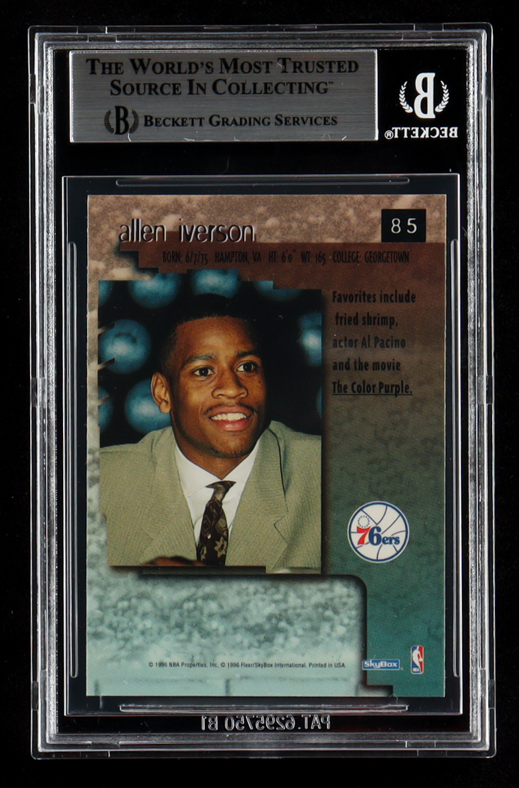 Allen Iverson Signed 1996-97 Skybox Premium #85 RC (BGS) at PristineAuction.com Allen Iverson Signed 1996-97 Skybox Premium #85 RC (BGS) at PristineAuction.com