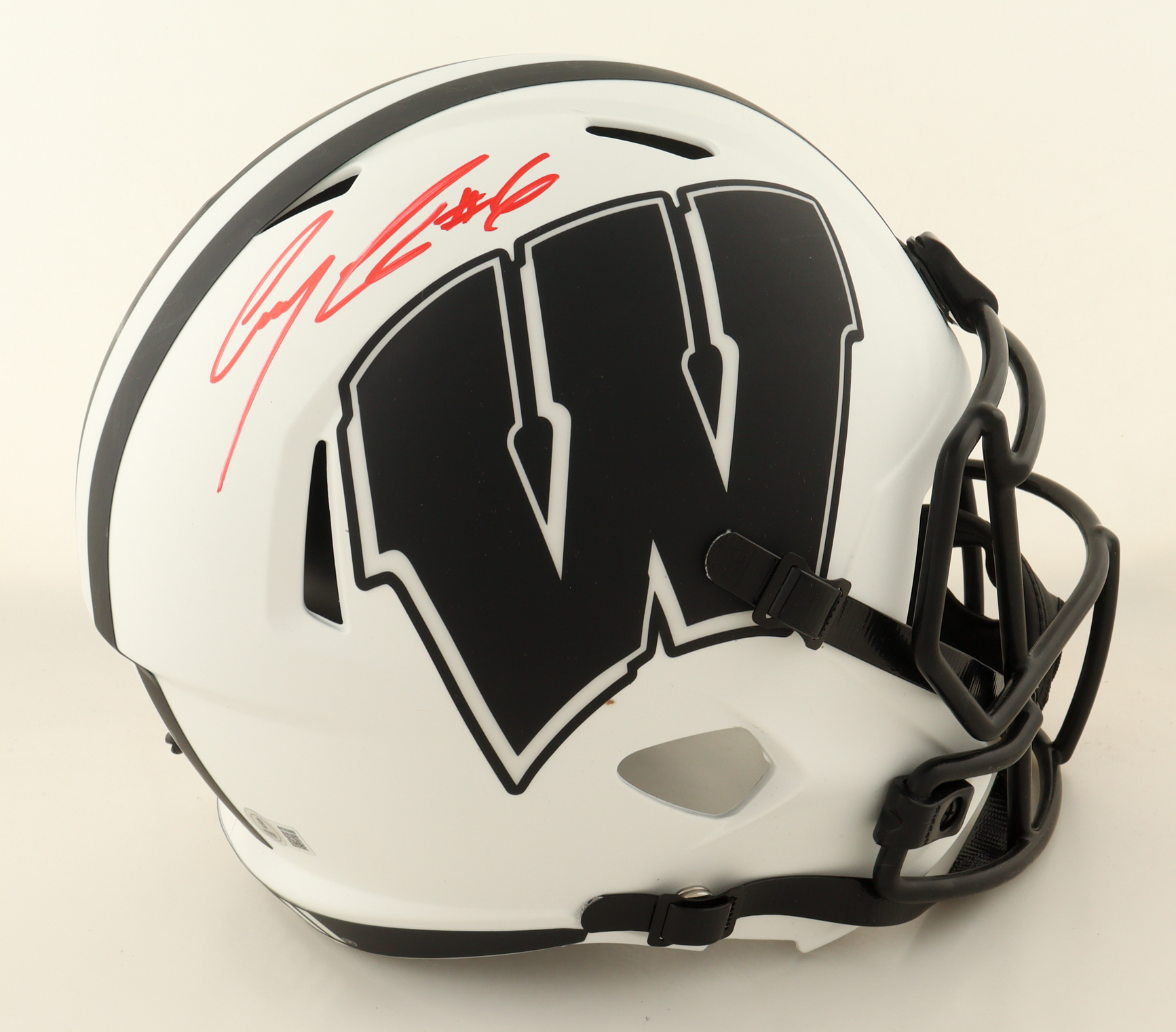 Corey Clement Signed Wisconsin Badgers Full-Size Lunar Eclipse Alternate Speed Helmet (Beckett) at PristineAuction.com Corey Clement Signed Wisconsin Badgers Full-Size Lunar Eclipse Alternate Speed Helmet (Beckett) at PristineAuction.com
