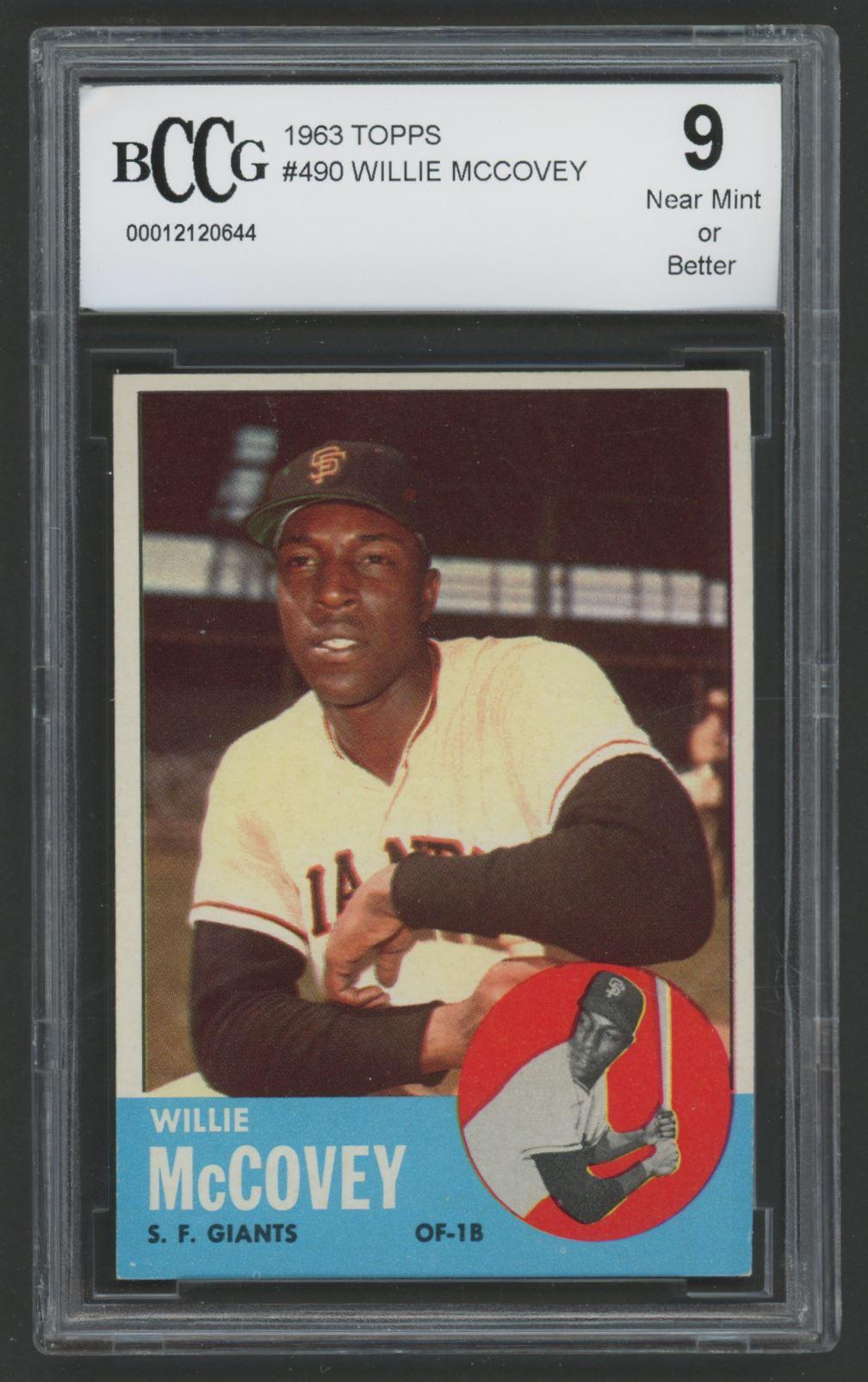 Willie McCovey 1963 Topps #490 (BCCG 9) at PristineAuction.com Willie McCovey 1963 Topps #490 (BCCG 9) at PristineAuction.com