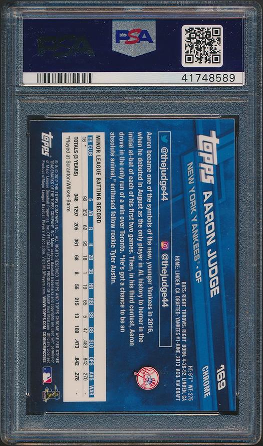 Aaron Judge 2017 Topps Chrome Prism Refractors #169 (PSA 9) at PristineAuction.com Aaron Judge 2017 Topps Chrome Prism Refractors #169 (PSA 9) at PristineAuction.com