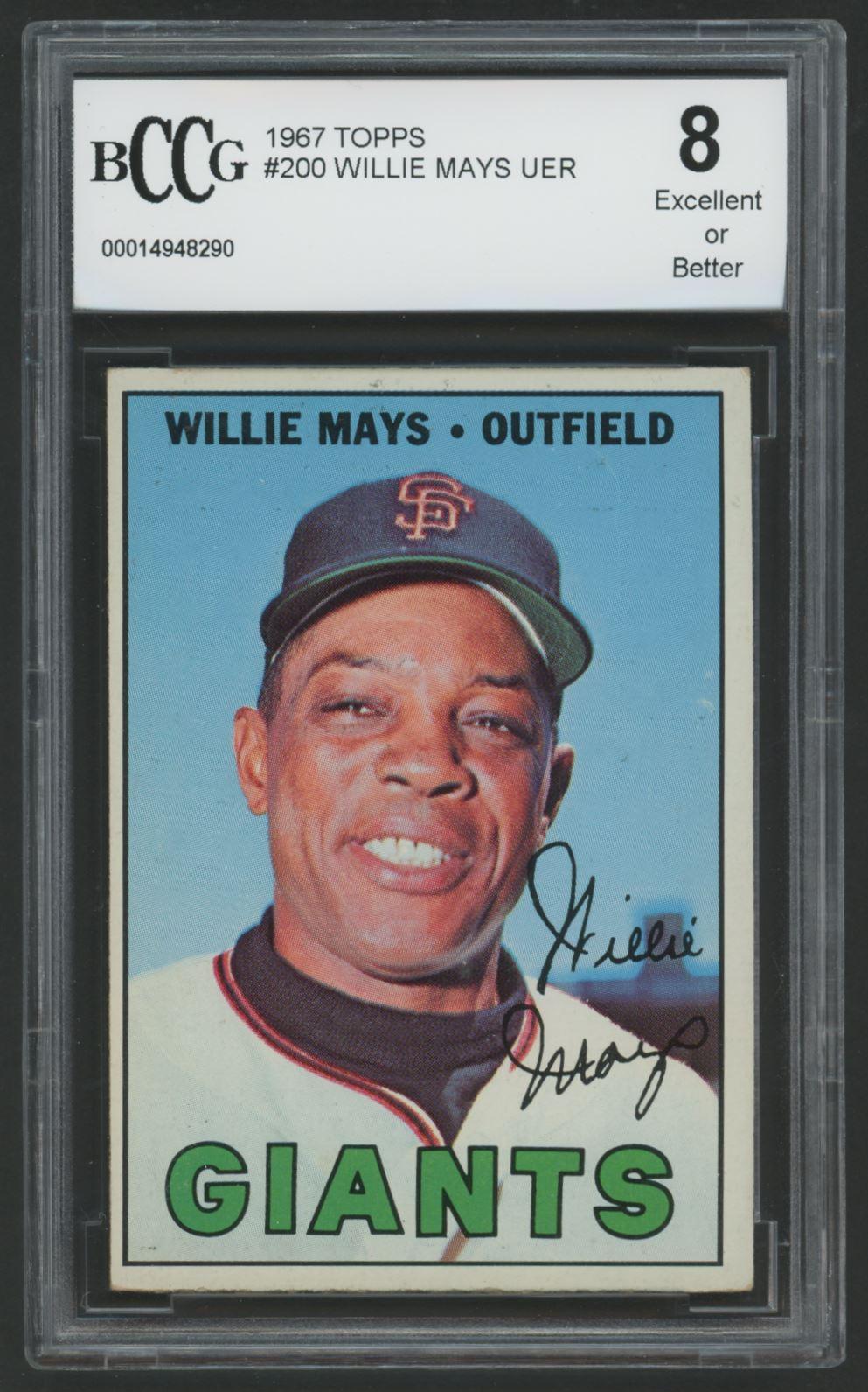 Willie Mays 1967 Topps #200 (BCCG 8) at PristineAuction.com Willie Mays 1967 Topps #200 (BCCG 8) at PristineAuction.com