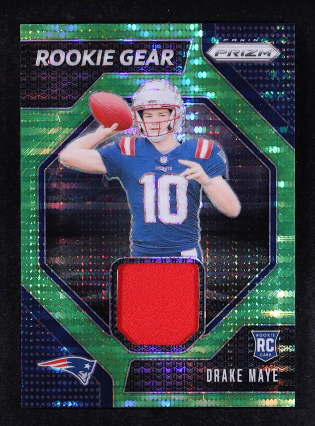 Drake Maye 2024 Panini Prizm Rookie Gear Neon Green Pulsar #6 RC at PristineAuction.com Drake Maye 2024 Panini Prizm Rookie Gear Neon Green Pulsar #6 RC at PristineAuction.com