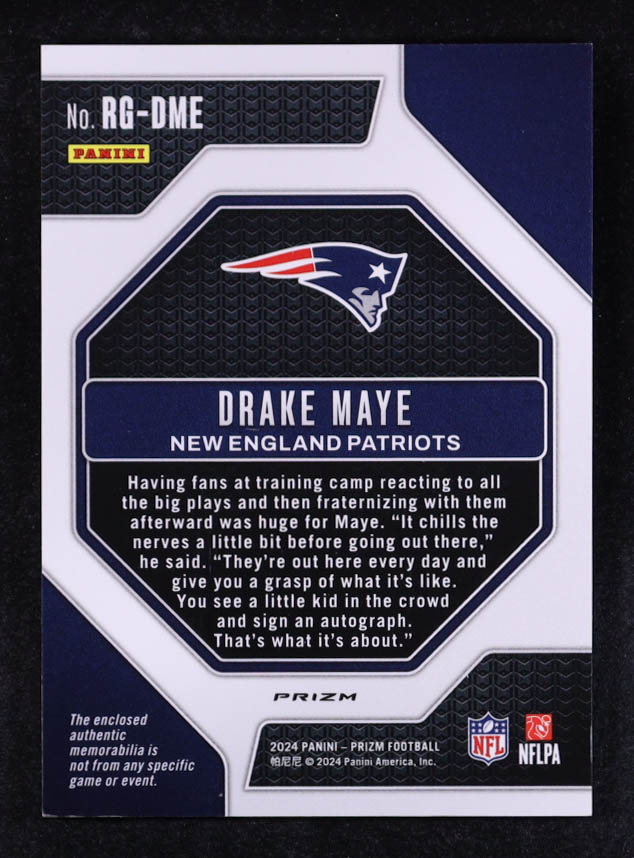 Drake Maye 2024 Panini Prizm Rookie Gear Neon Green Pulsar #6 RC at PristineAuction.com Drake Maye 2024 Panini Prizm Rookie Gear Neon Green Pulsar #6 RC at PristineAuction.com