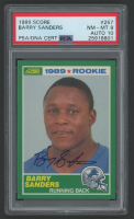 Barry Sanders Signed 1989 Score #257 RC (PSA 8 | Autograph Graded 10) at PristineAuction.com