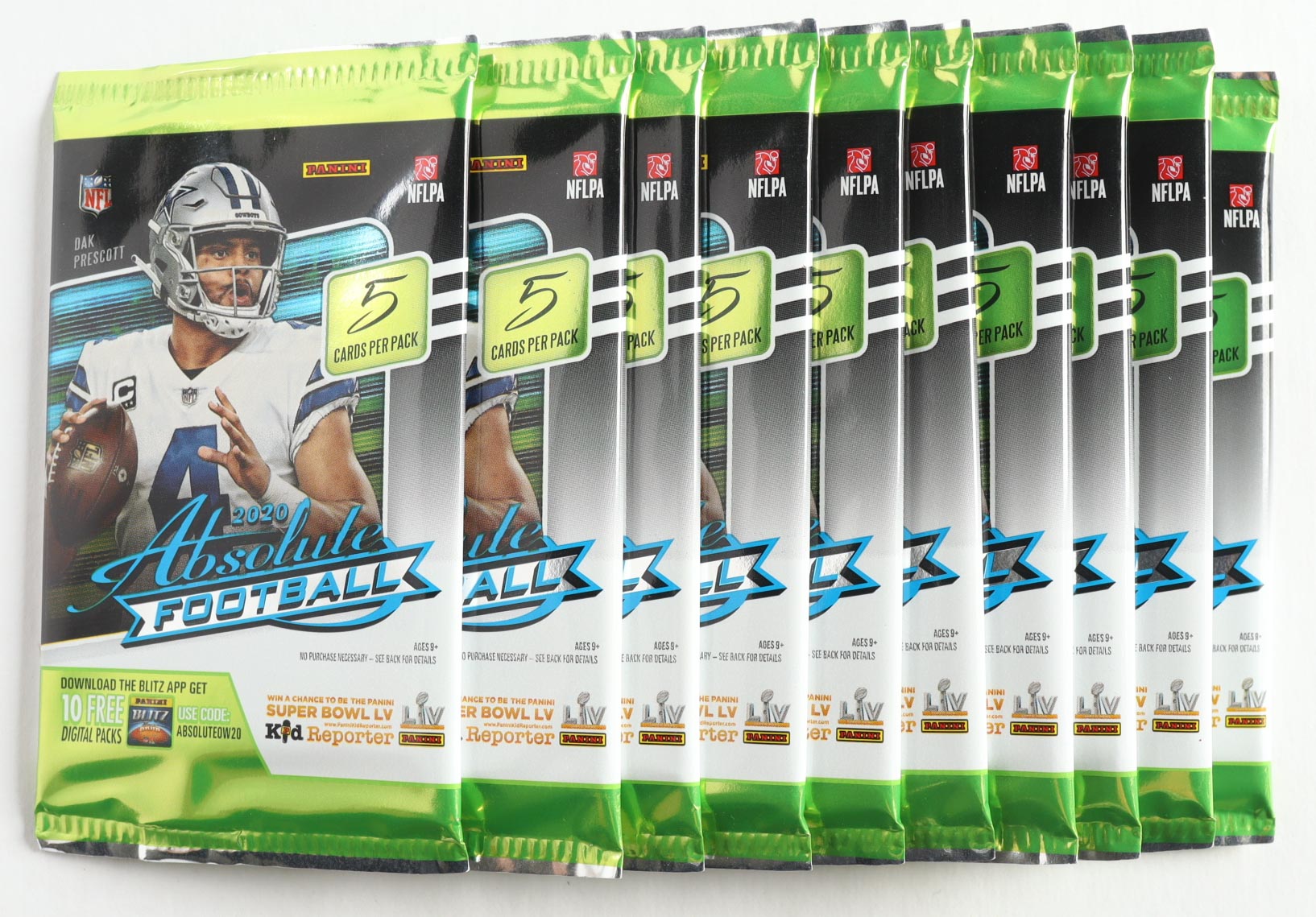 2020 Panini Absolute Football Retail Pack Lot Of (10) Packs at PristineAuction.com 2020 Panini Absolute Football Retail Pack Lot Of (10) Packs at PristineAuction.com