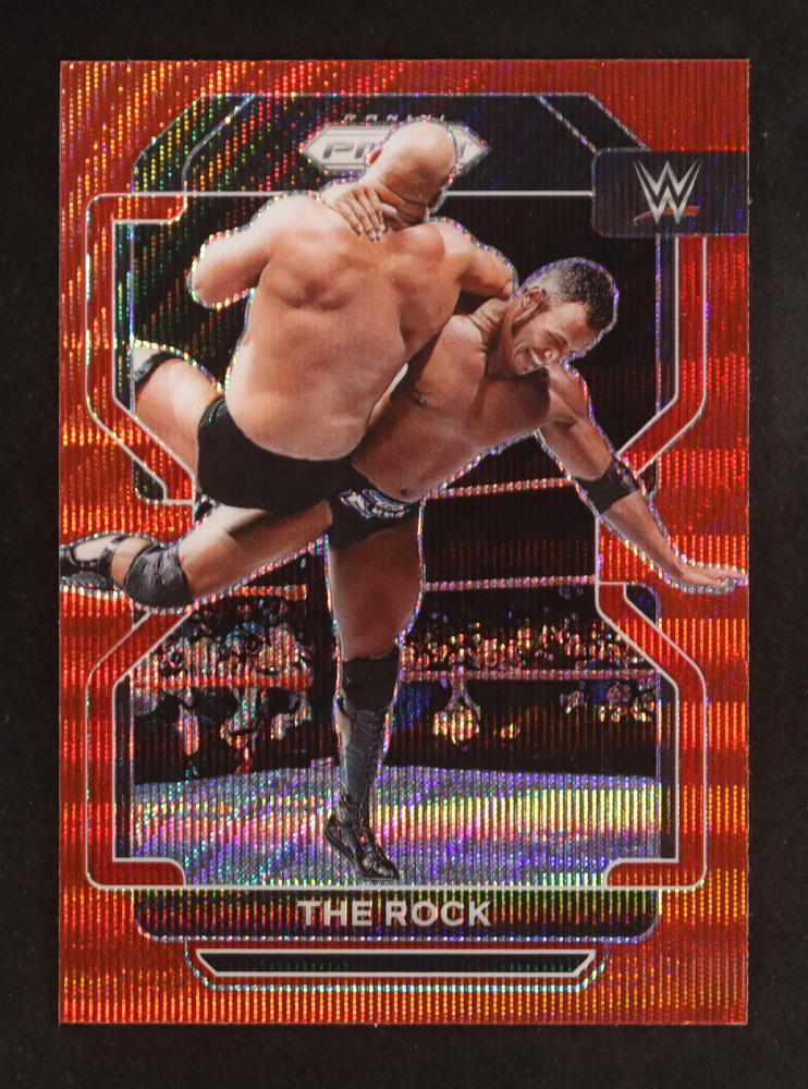 The Rock 2022 Panini Prizm WWE Prizms Ruby Wave #191