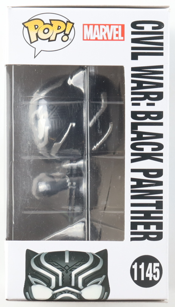 Chadwick Boseman Signed "Captain America: Civil War" #1145 Civil War: Black Panther Funko Pop! Vinyl Figure (JSA) at PristineAuction.com Chadwick Boseman Signed "Captain America: Civil War" #1145 Civil War: Black Panther Funko Pop! Vinyl Figure (JSA) at PristineAuction.com