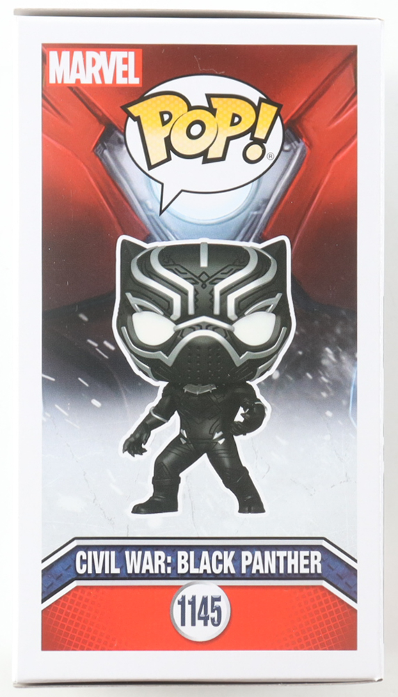 Chadwick Boseman Signed "Captain America: Civil War" #1145 Civil War: Black Panther Funko Pop! Vinyl Figure (JSA) at PristineAuction.com Chadwick Boseman Signed "Captain America: Civil War" #1145 Civil War: Black Panther Funko Pop! Vinyl Figure (JSA) at PristineAuction.com