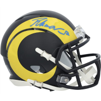 Puka Nacua Signed Rams Rivalries Alternate Speed Mini Helmet (Fanatics) at PristineAuction.com
