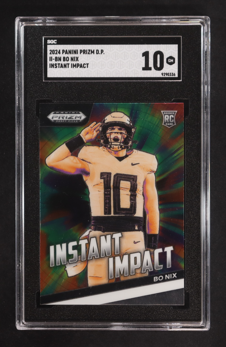 Bo Nix 2024 Panini Prizm Draft Picks Instant Impact #3 RC (SGC 10) at PristineAuction.com Bo Nix 2024 Panini Prizm Draft Picks Instant Impact #3 RC (SGC 10) at PristineAuction.com