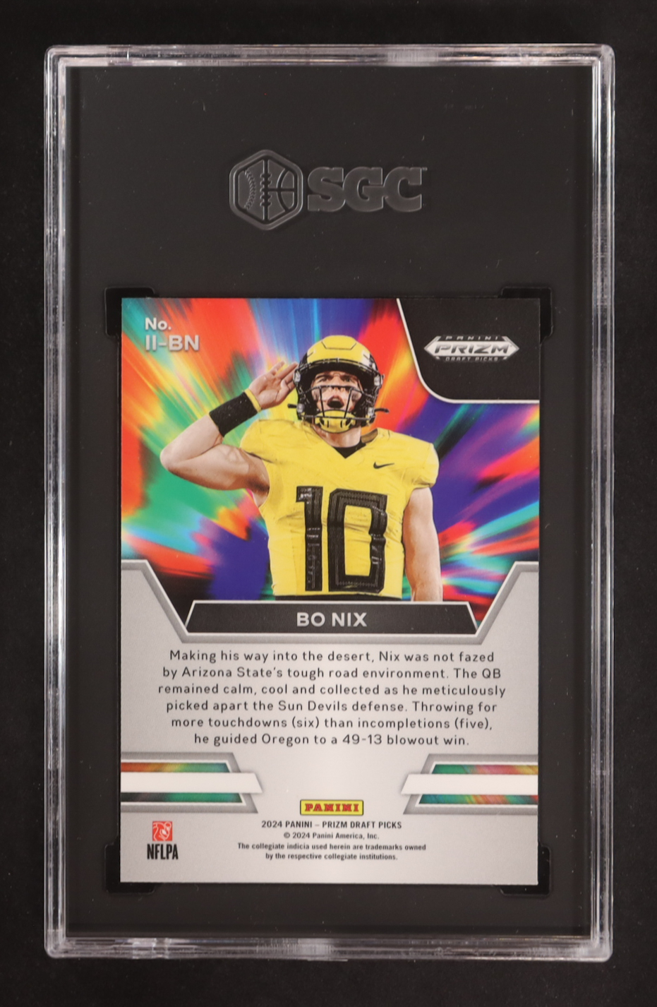 Bo Nix 2024 Panini Prizm Draft Picks Instant Impact #3 RC (SGC 10) at PristineAuction.com Bo Nix 2024 Panini Prizm Draft Picks Instant Impact #3 RC (SGC 10) at PristineAuction.com