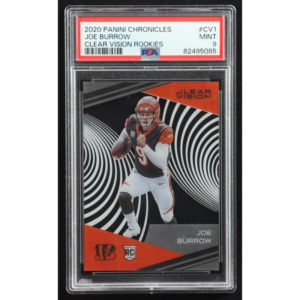 Joe Burrow 2020 Panini Chronicles Clear Vision Rookies #CV-1 RC (PSA 9) at PristineAuction.com