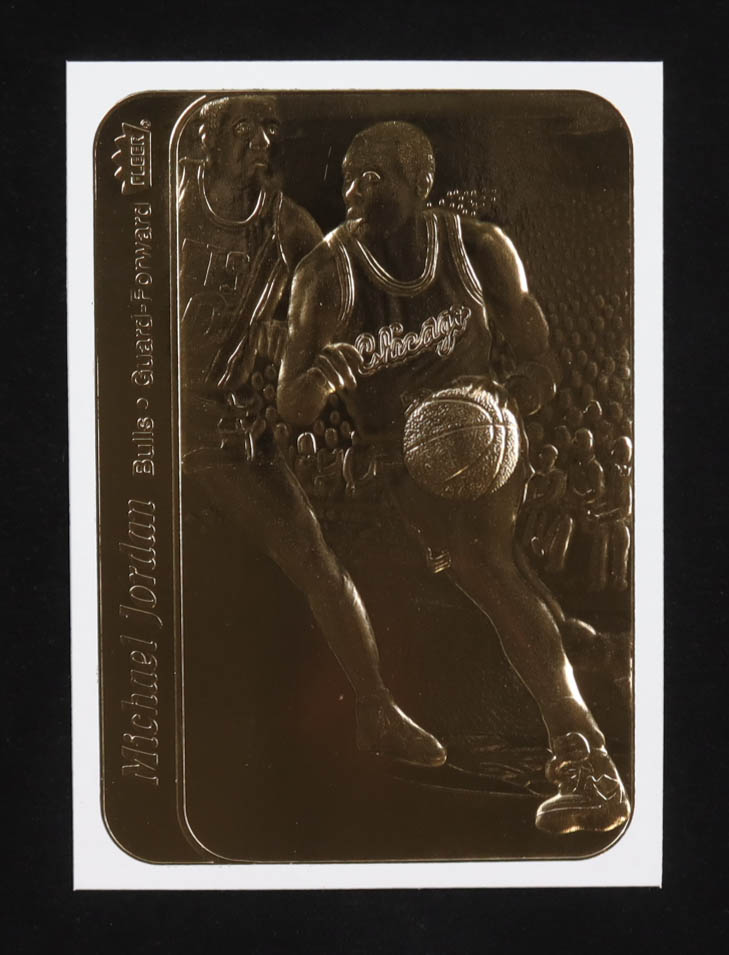 Michael Jordan 1996 Fleer 23KT Gold Card / White Border at PristineAuction.com Michael Jordan 1996 Fleer 23KT Gold Card / White Border at PristineAuction.com