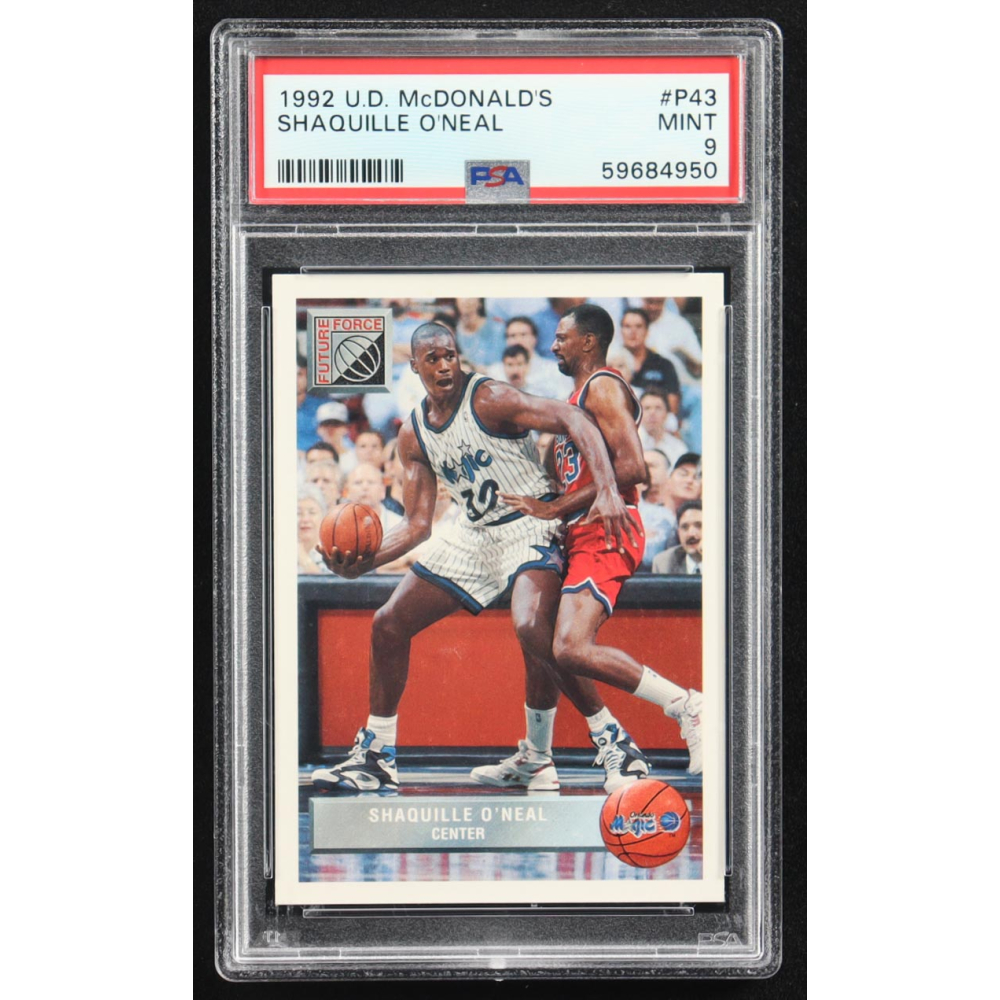Shaquille O'Neal 1992-93 Upper Deck McDonald's Future Force #P-43 RC (PSA 9) at PristineAuction.com