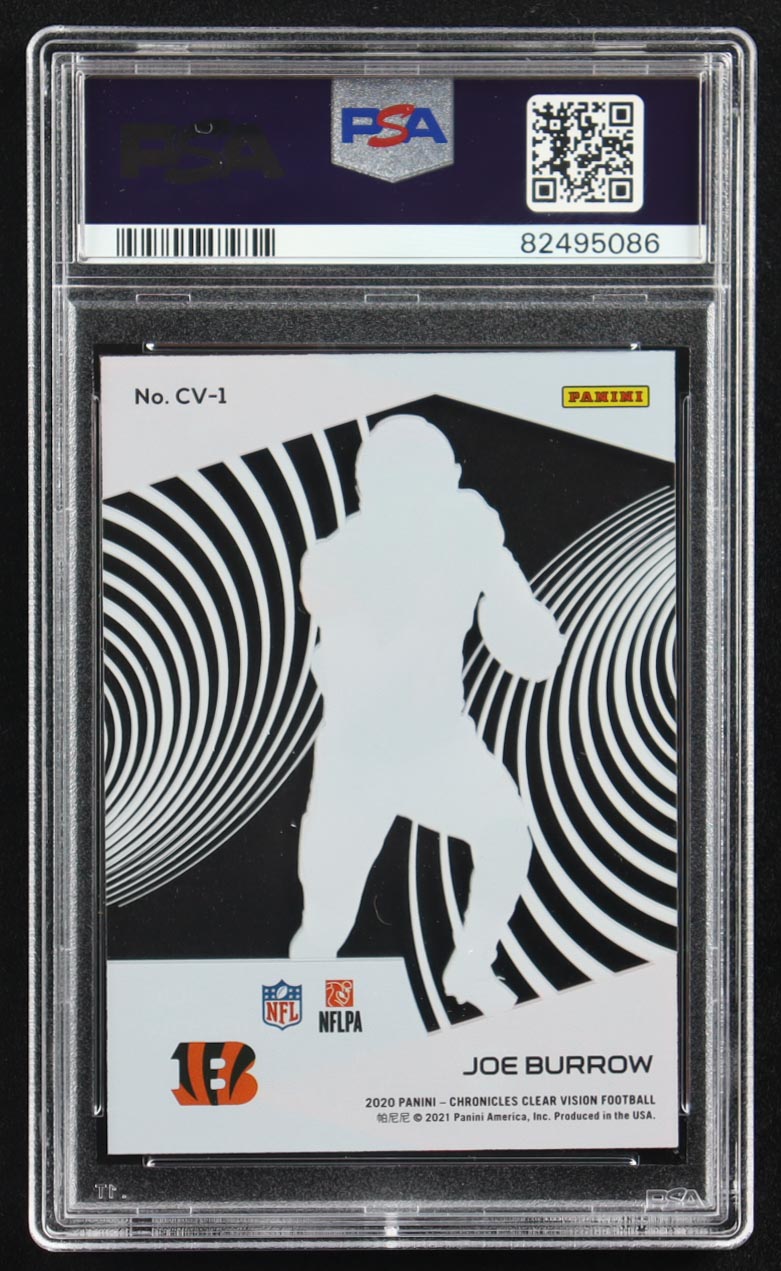 Joe Burrow 2020 Panini Chronicles Clear Vision Rookies #CV-1 RC (PSA 9) at PristineAuction.com Joe Burrow 2020 Panini Chronicles Clear Vision Rookies #CV-1 RC (PSA 9) at PristineAuction.com