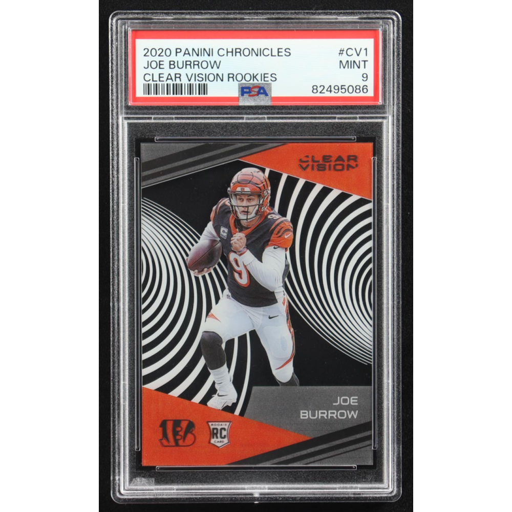Joe Burrow 2020 Panini Chronicles Clear Vision Rookies #CV-1 RC (PSA 9) at PristineAuction.com
