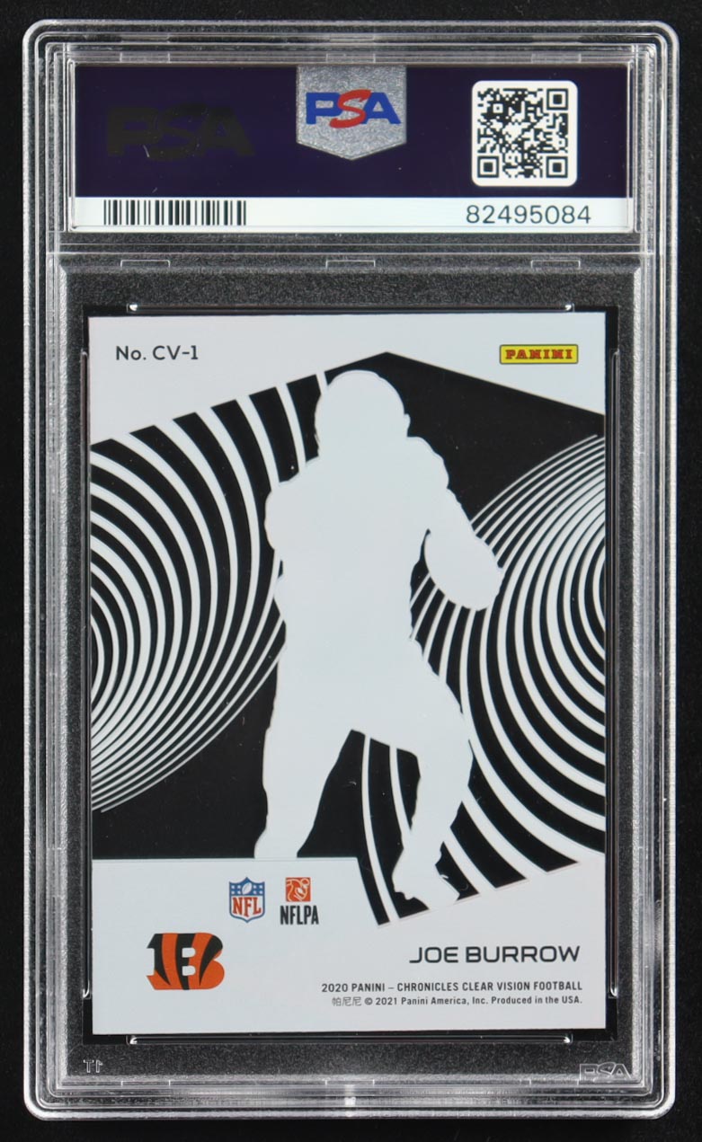 Joe Burrow 2020 Panini Chronicles Clear Vision Rookies #CV-1 RC (PSA 9) at PristineAuction.com Joe Burrow 2020 Panini Chronicles Clear Vision Rookies #CV-1 RC (PSA 9) at PristineAuction.com